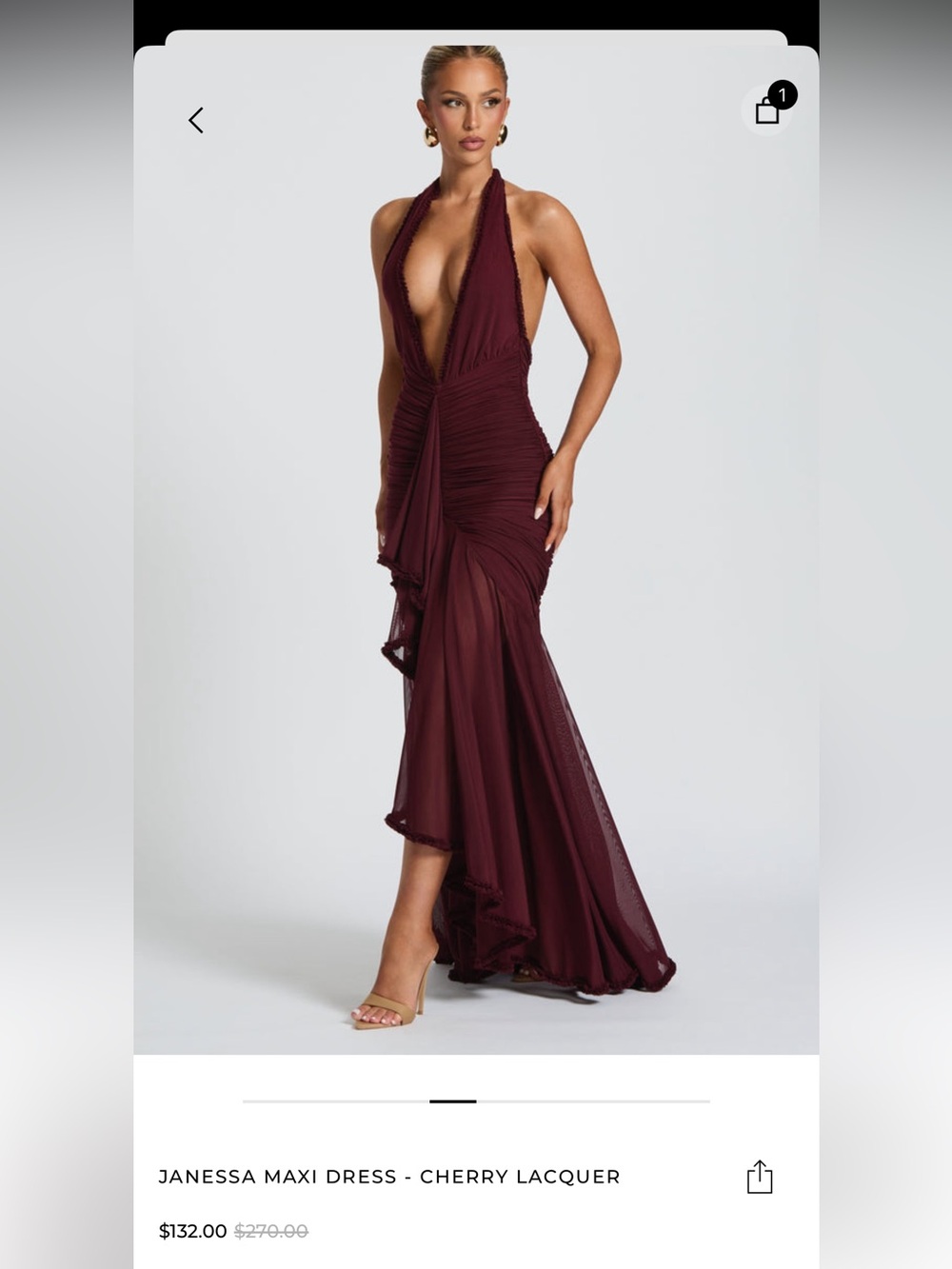 Babyboo Janessa Maxi Dress – Cherry Lacquer - Picture 5 of 8